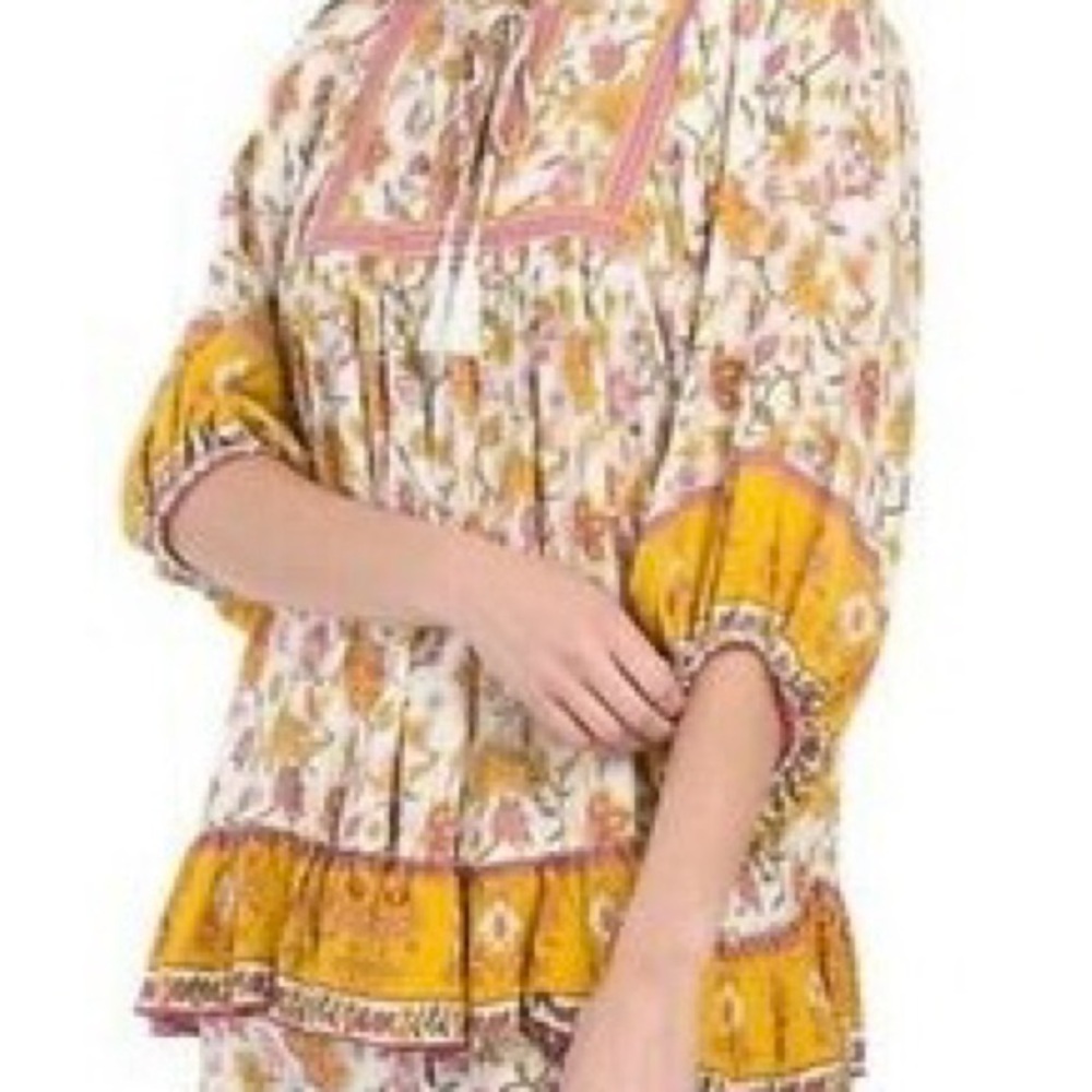 Rachel Zoe Floral Blouse with Pink and Yellow
